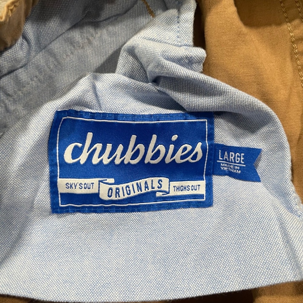 Chubbies Everyday Shorts Mens Large Brown 7" Inseam Elastic Waist Stretch Preppy - Picture 2 of 7